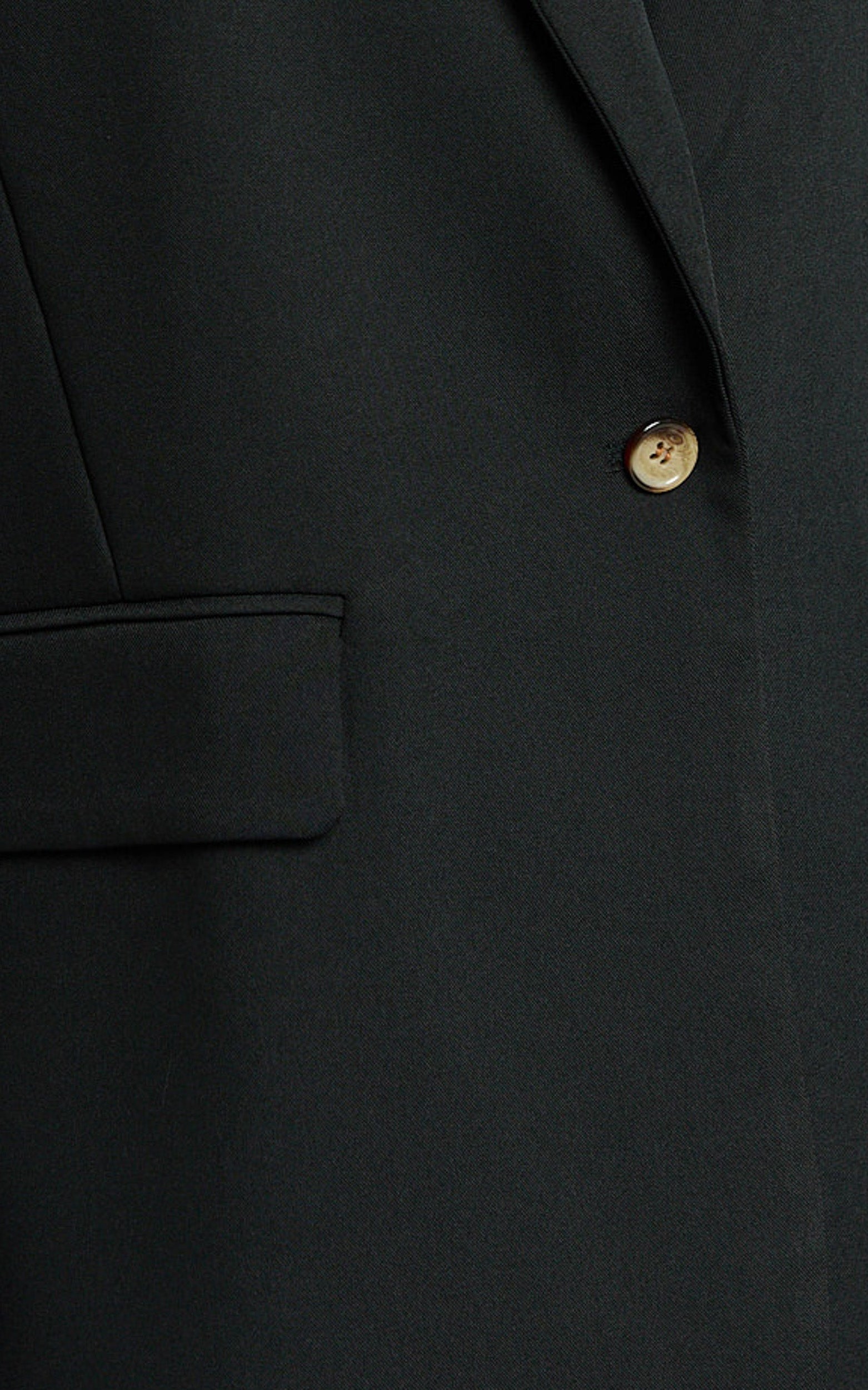 Caralina Blazer - Siyah Oversize Tek Düğmeli Blazer