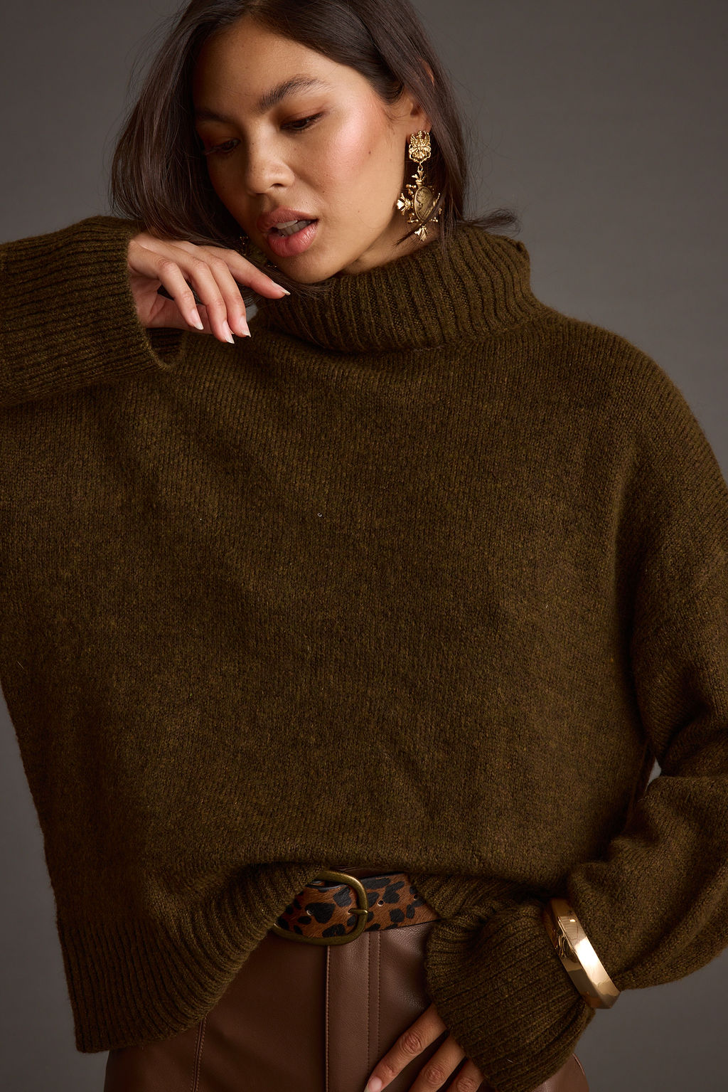 Cedar Oversize Boğazlı Kazak