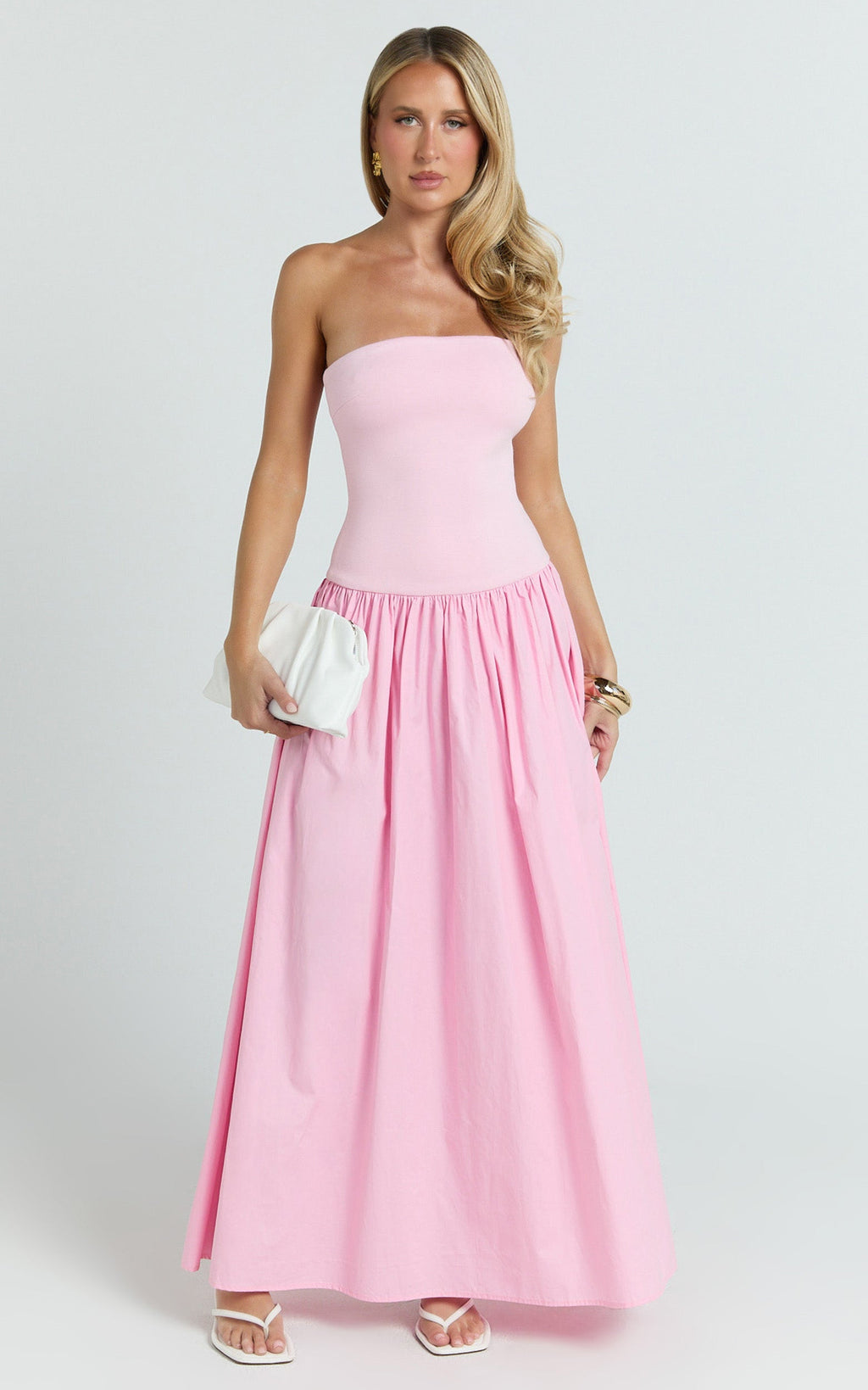 Cheyenne Maxi Elbise - Pembe Straplez A Kesim Elbise