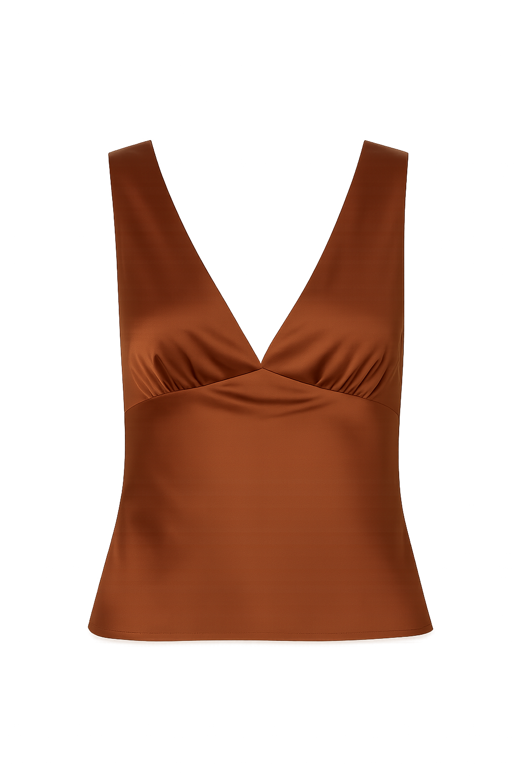 Clarah Terracotta Saten Askılı Bluz
