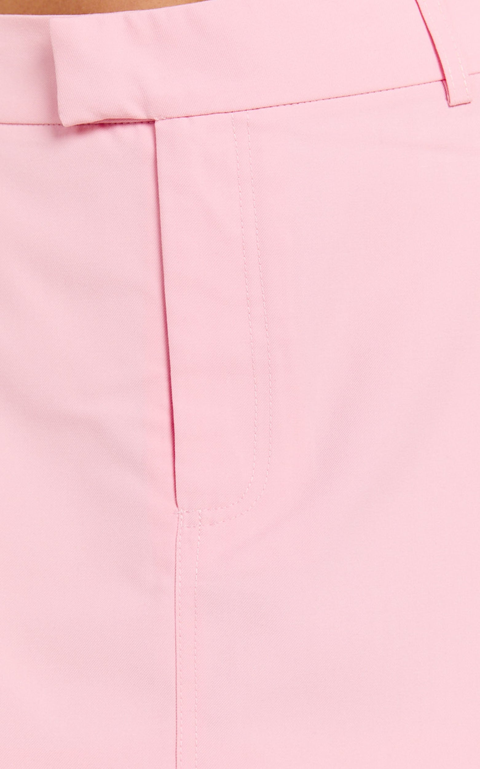 Desi Mini Etek - Açık Pembe Klasik Kesim Orta Bel Etek
