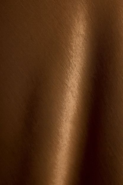 Dolce Bronz Saten Maxi Elbise