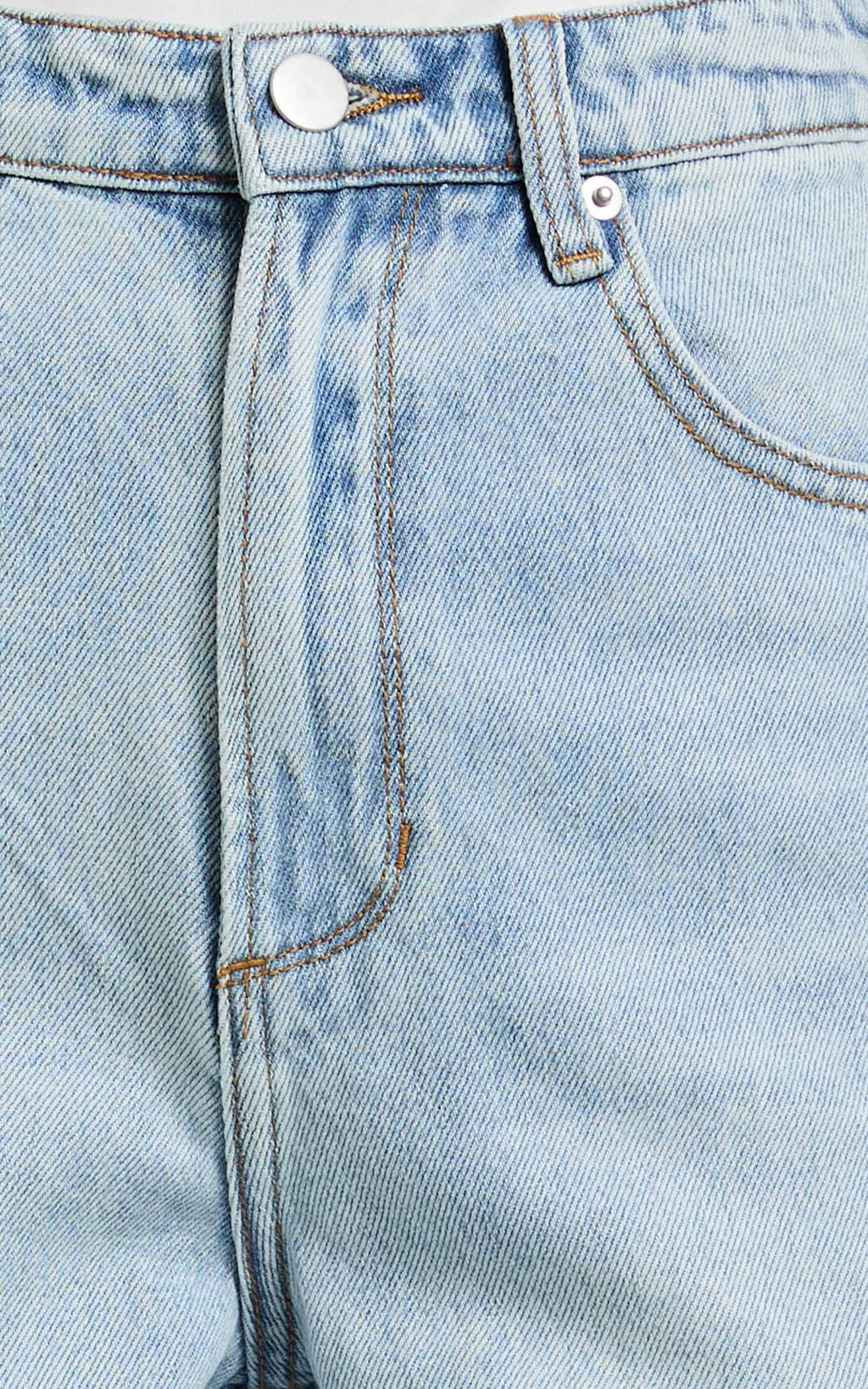 Emman Jean - Sunday Mavi Yüksek Bel Pamuklu Bol Paça Denim Jean
