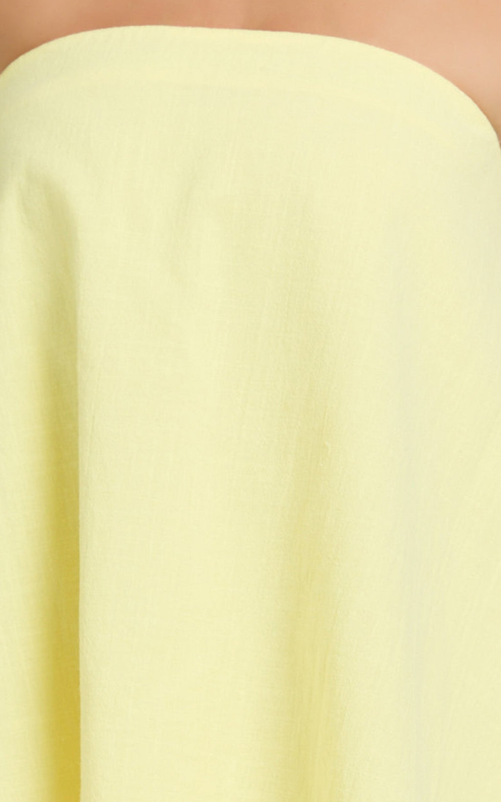 Emmie Mini Elbise - Straplez Trapez Kesim Mini Elbise - Limon