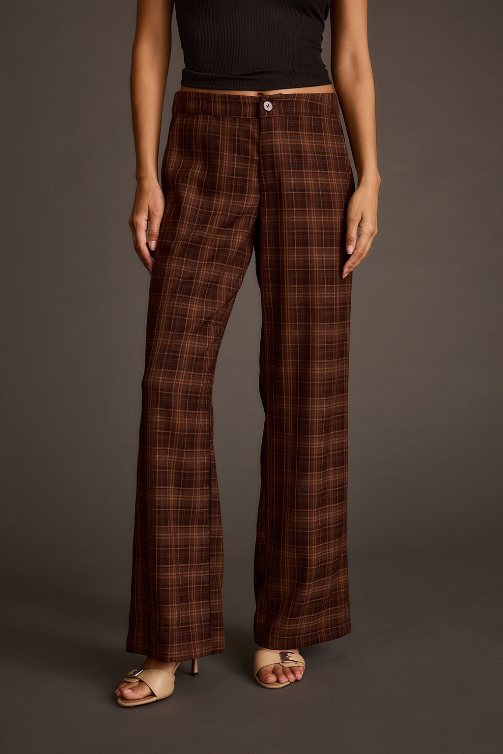 Franklin Mocha Ekose Pantolon