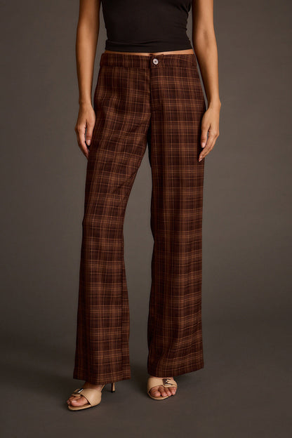 Franklin Mocha Ekose Pantolon