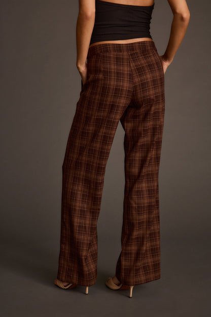 Franklin Mocha Ekose Pantolon