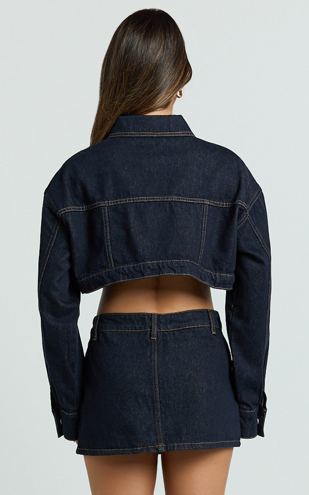 Fabia Şort Etek - Ham Denim Yıkamalı Orta Bel Denim Şort Etek
