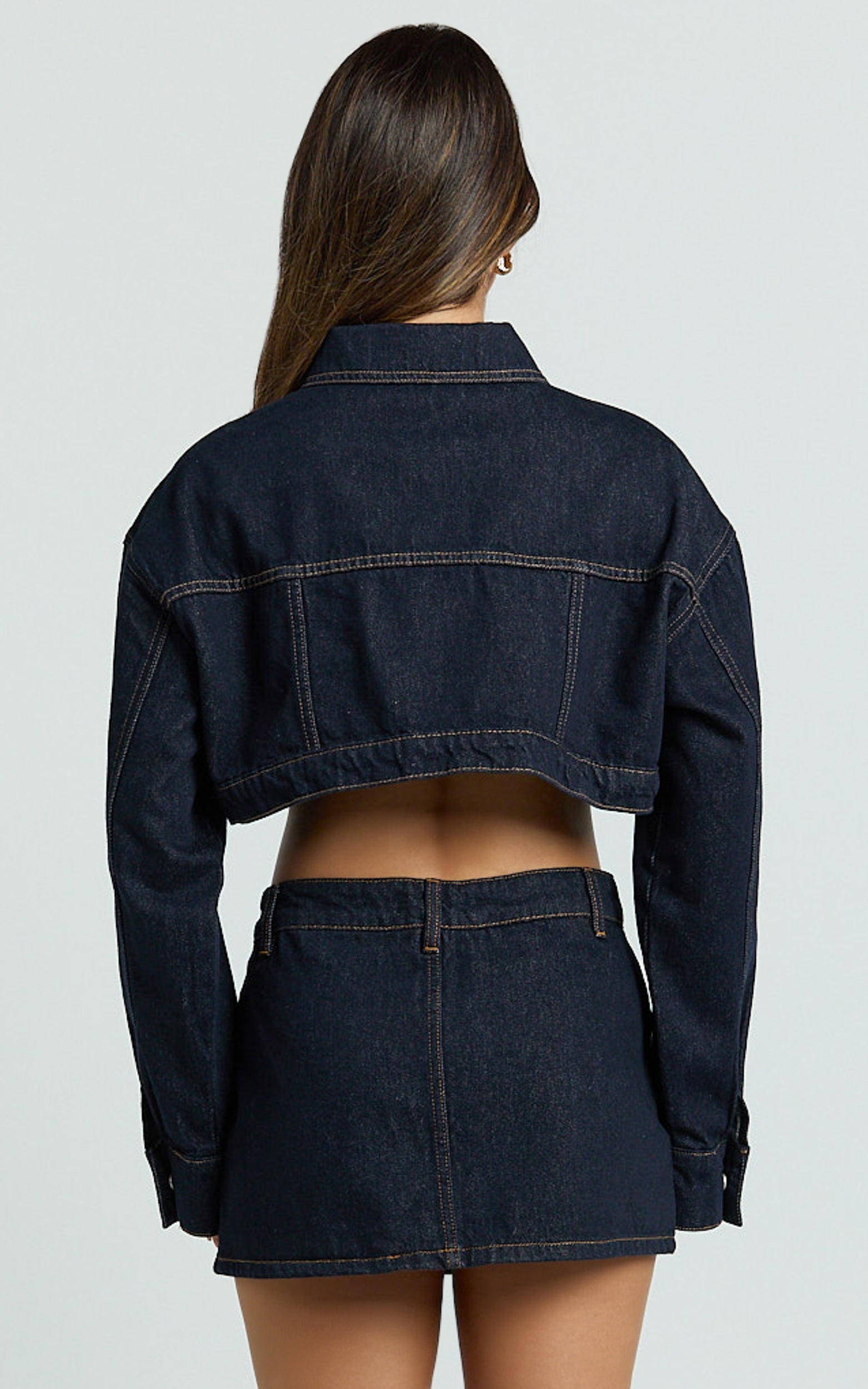Fabia Şort Etek - Ham Denim Yıkamalı Orta Bel Denim Şort Etek