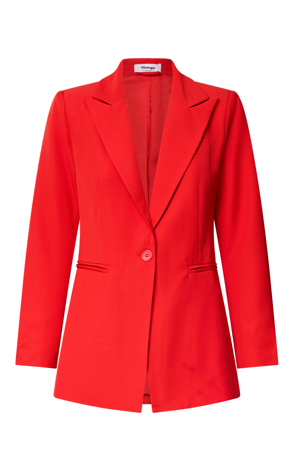Hermie Blazer Ceket - Kırmızı Tek Düğmeli Blazer