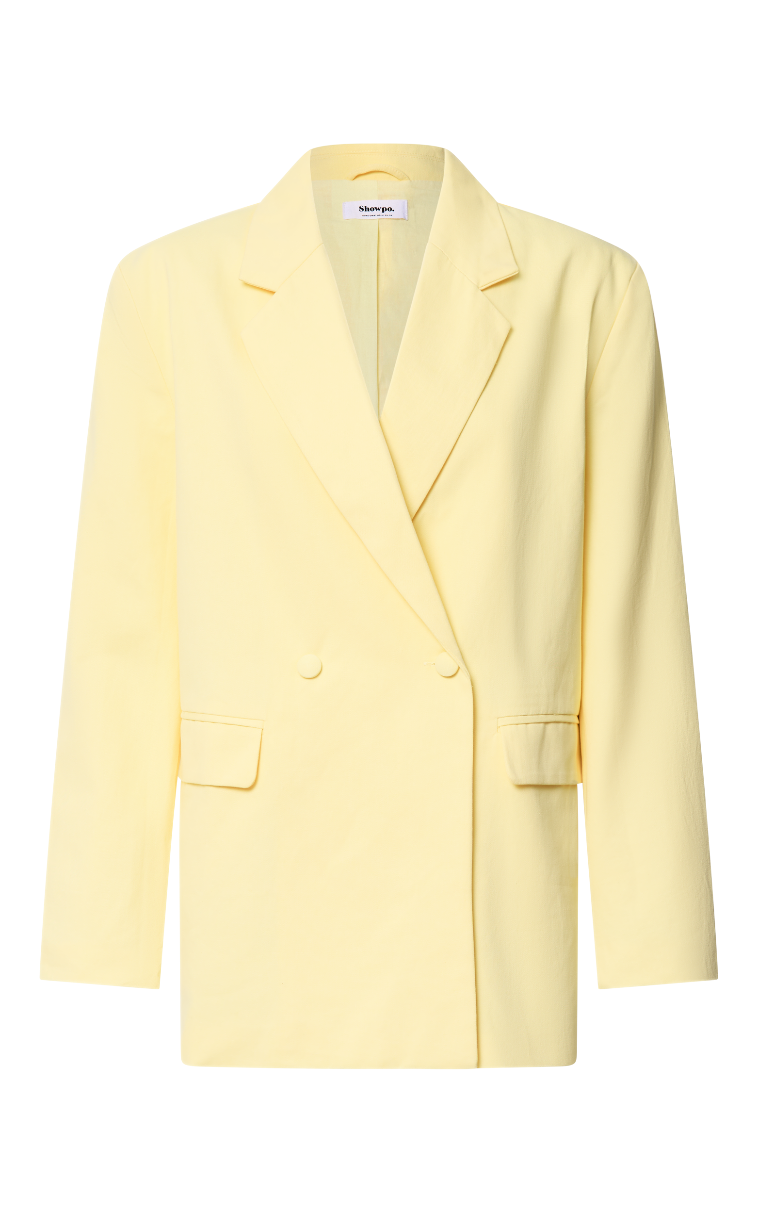 Virginia Ceket - Pastel Sarı Oversize Kruvaze Blazer