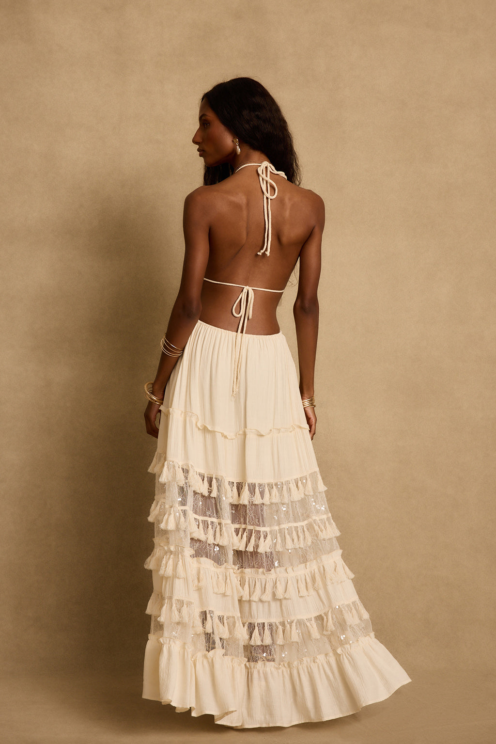 Willow Krem Maxi Elbise