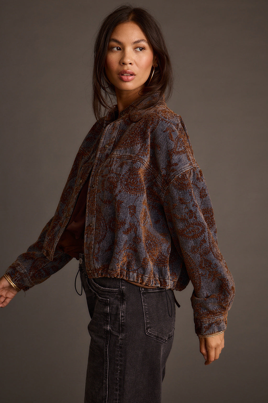Gina Denim Paisley Nakışlı Ceket