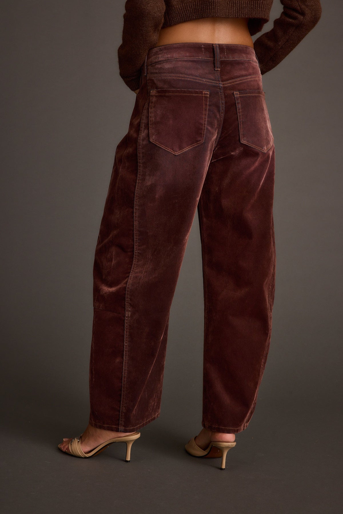 Gracyn Mor Dut Kadife Barrel Pantolon