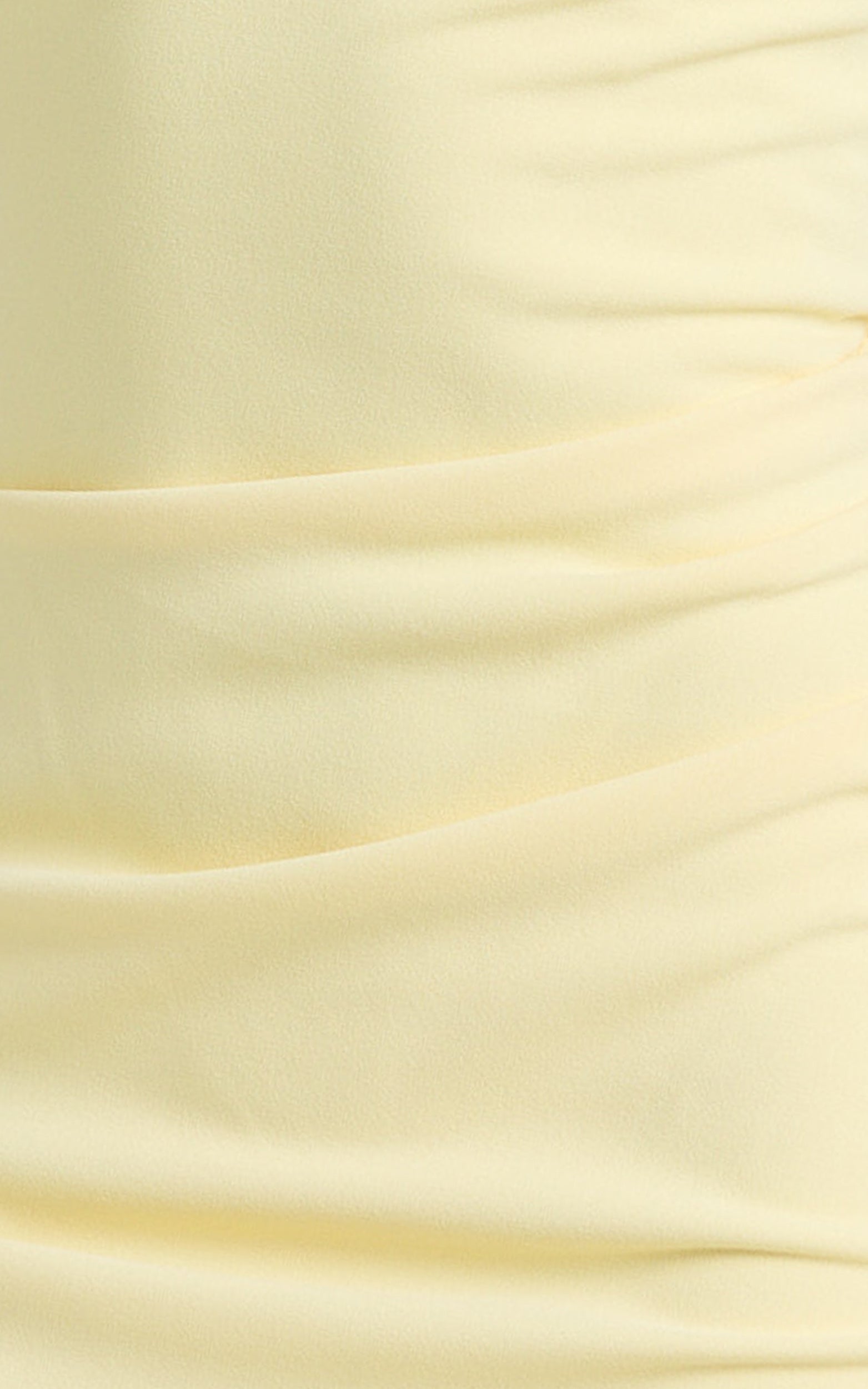 Helen Mini Elbise - Pastel Sarı Burgu Yaka Vücuda Oturan Elbise