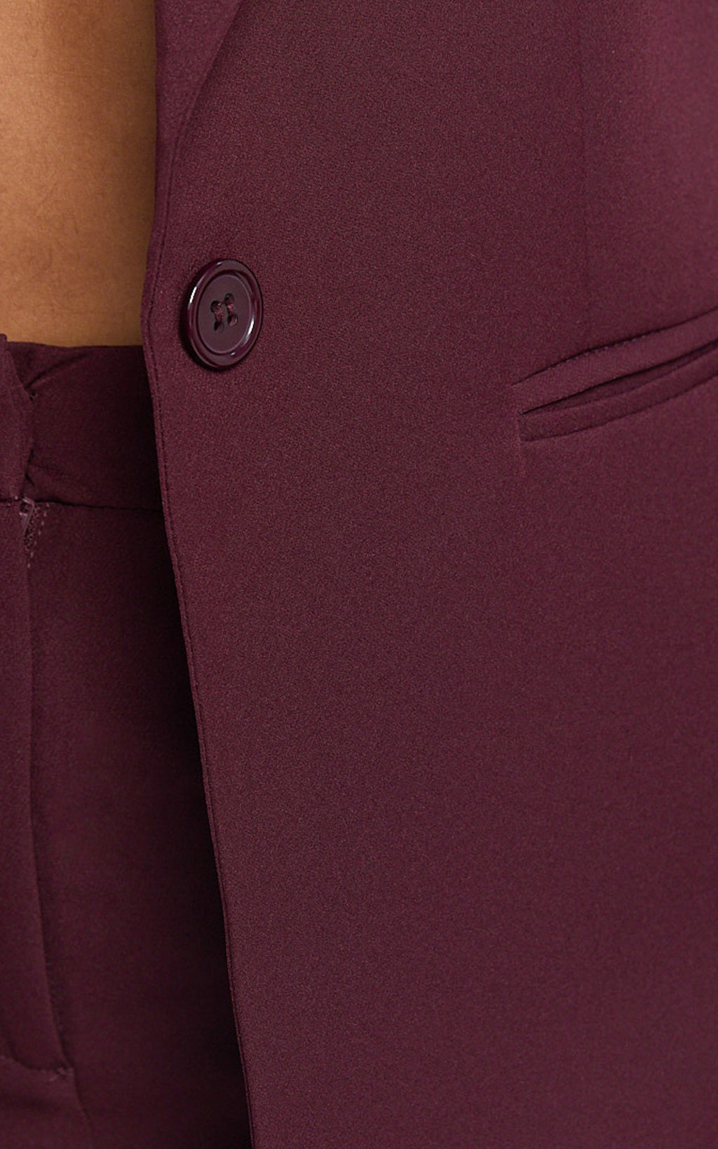 Hermie Blazer Ceket - Bordo Tek Düğmeli Blazer