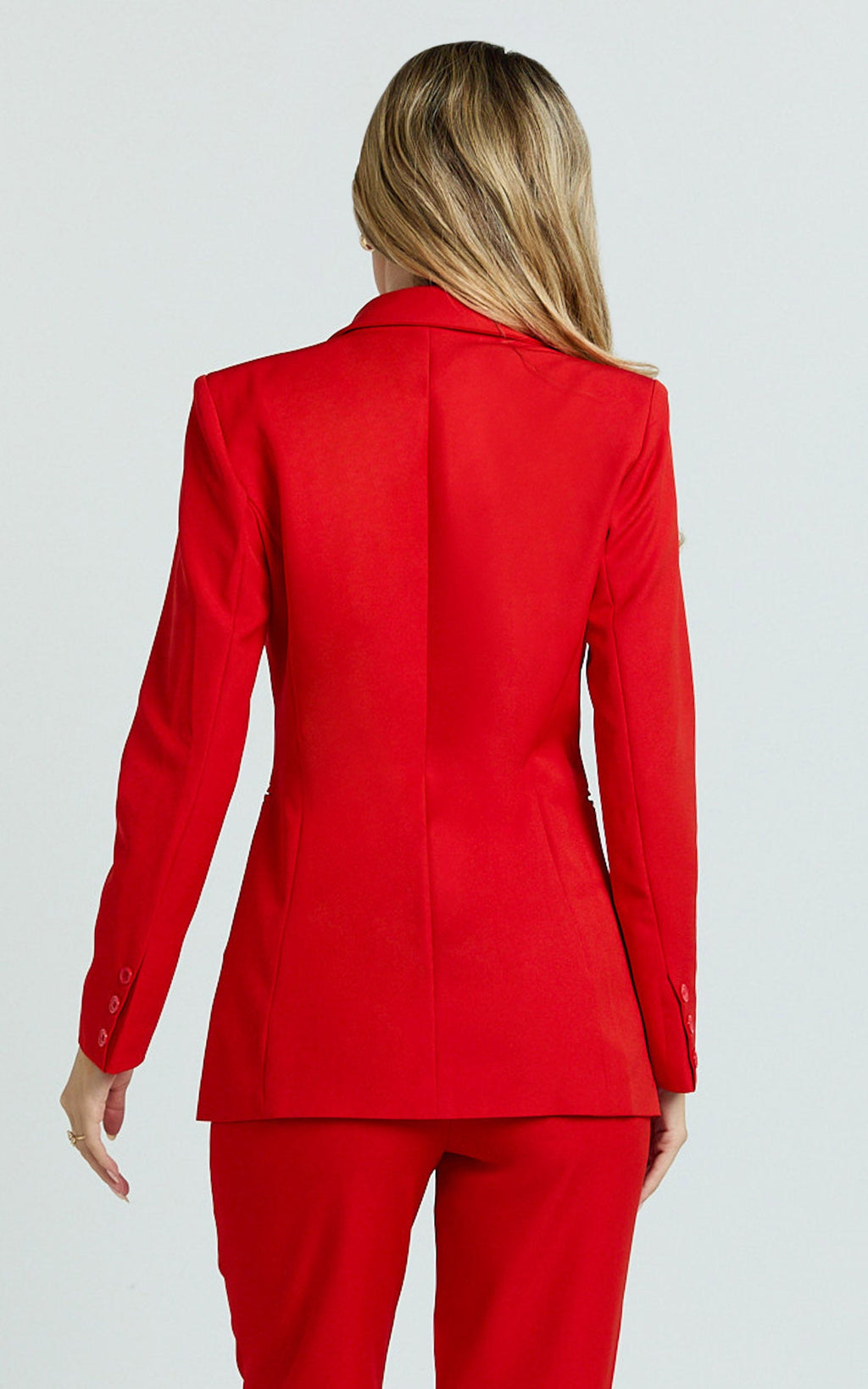 Hermie Blazer Ceket - Kırmızı Tek Düğmeli Blazer