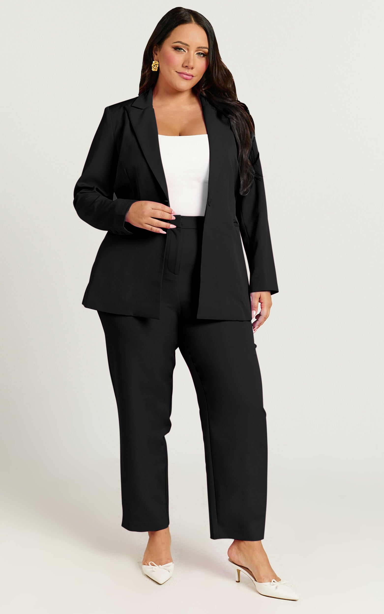 Hermie Blazer Ceket - Siyah Tek Düğmeli Blazer