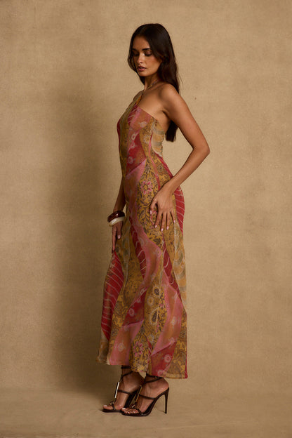 Isabella Patchwork Maxi Elbise