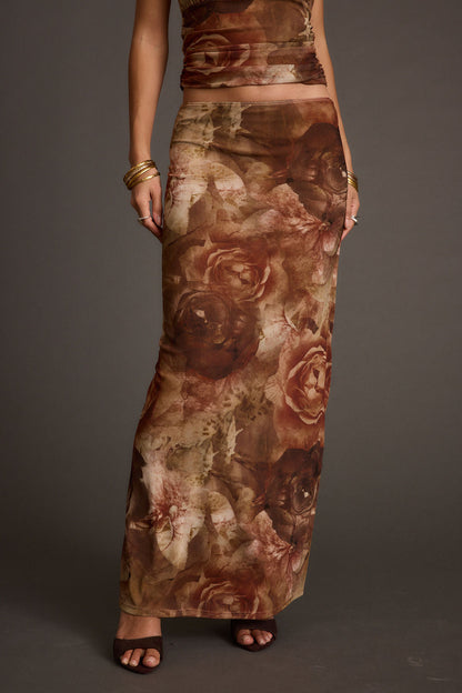 Julia Çiçekli File Maxi Etek