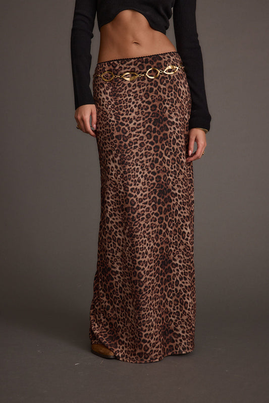 Julia Leopar Desenli Maxi Etek
