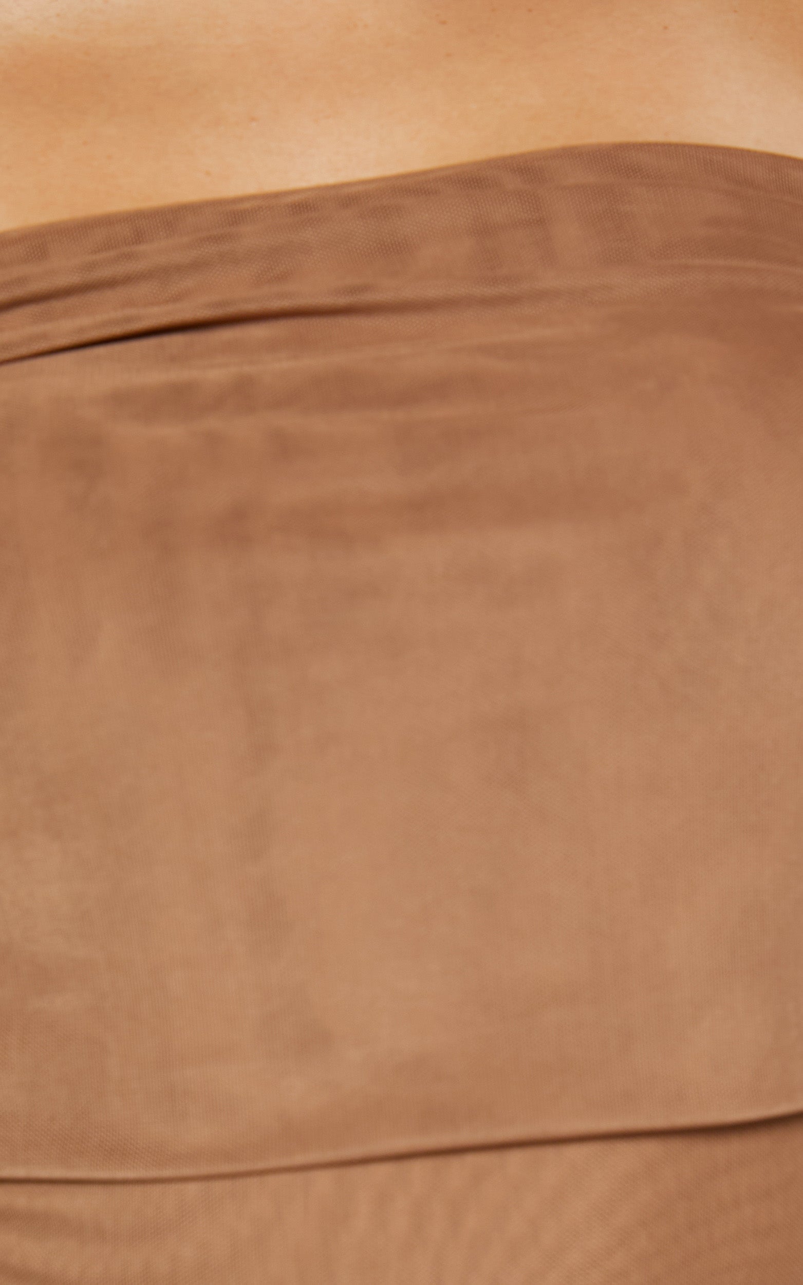 Jaythen Bodysuit - Mocha Uzun Kollu Omuzları Açık Büzgülü File Bodysuit