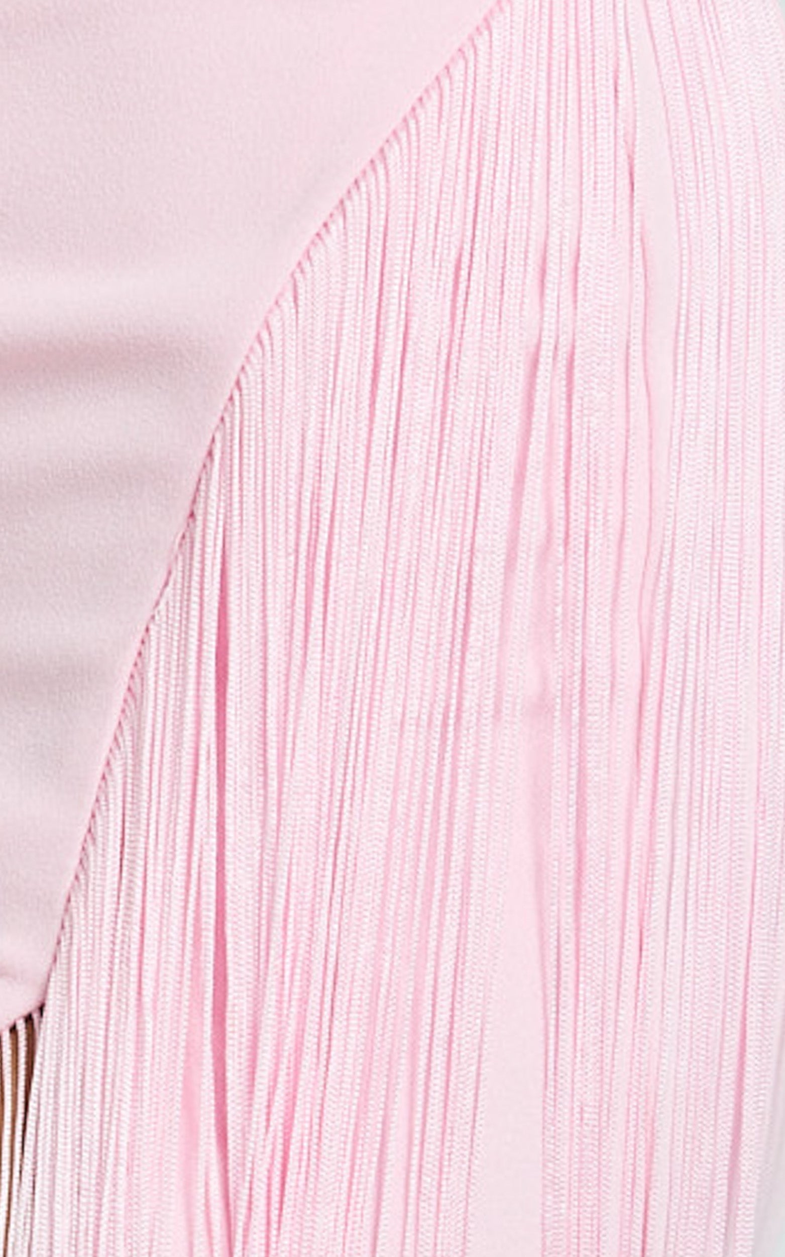 Joanne Maxi Elbise - U Yaka Püsküllü Elbise - Pembe