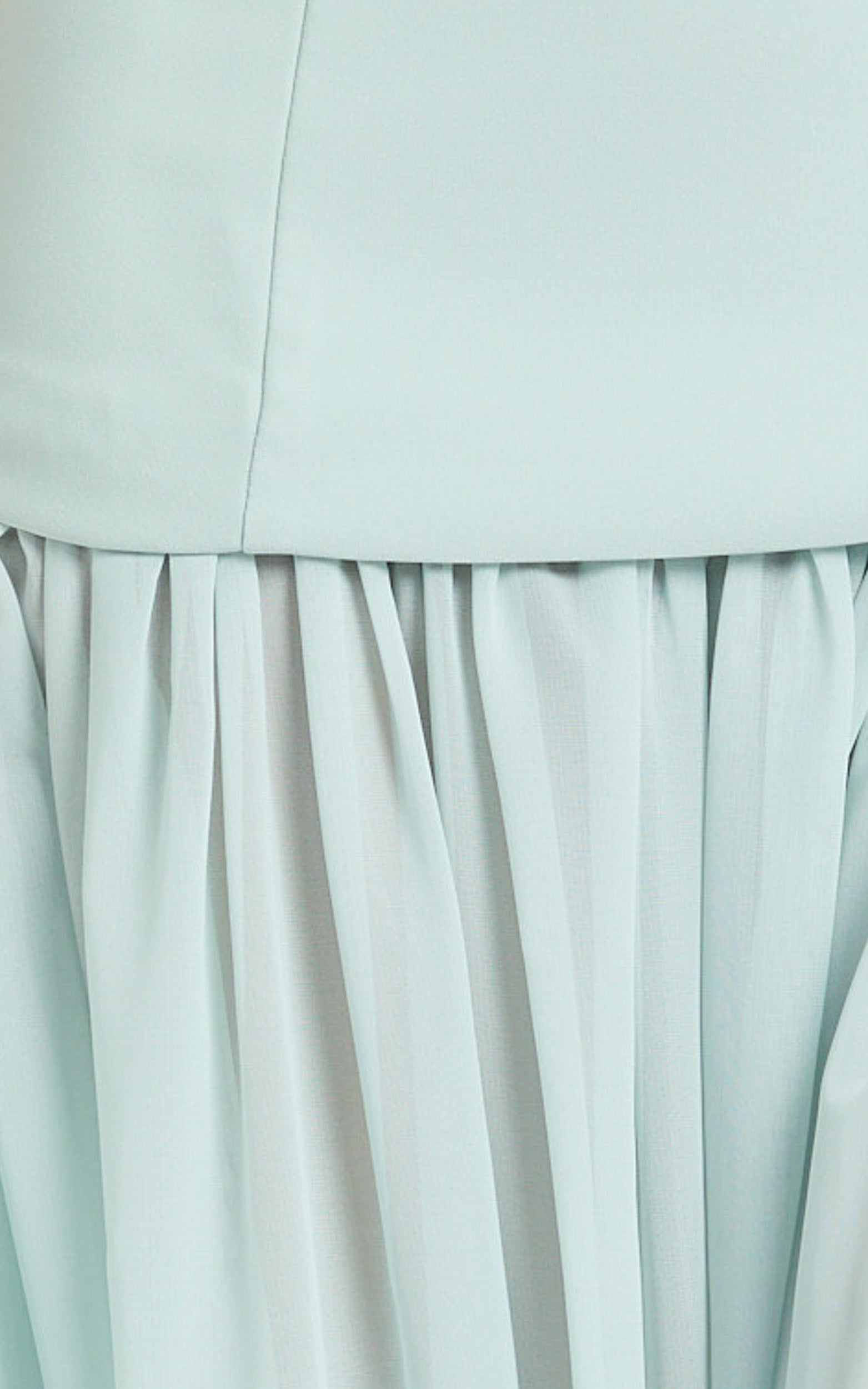 Jocelyn Maxi Elbise - Mint Straplez Büzgülü Fit & Flare Elbise