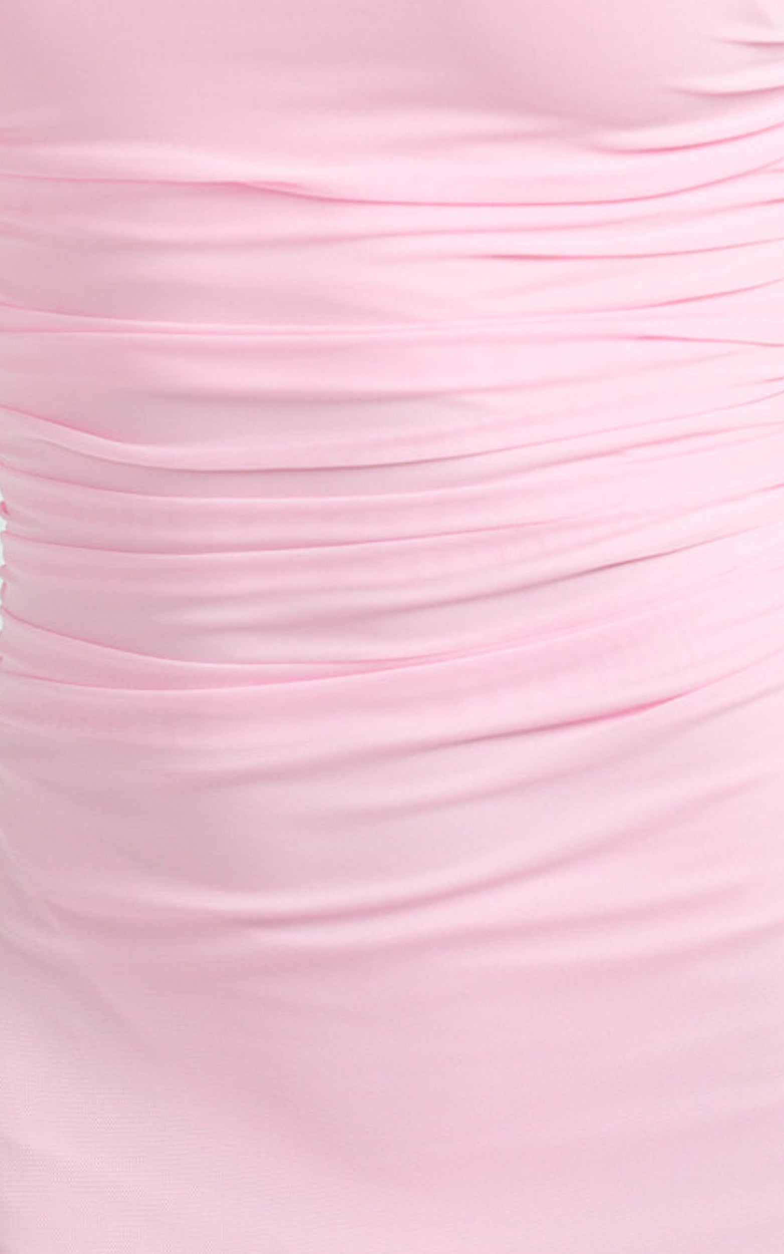 Judee Midi Elbise - Pembe Tek Omuz Yüksek Yan Yırtmaçlı Elbise