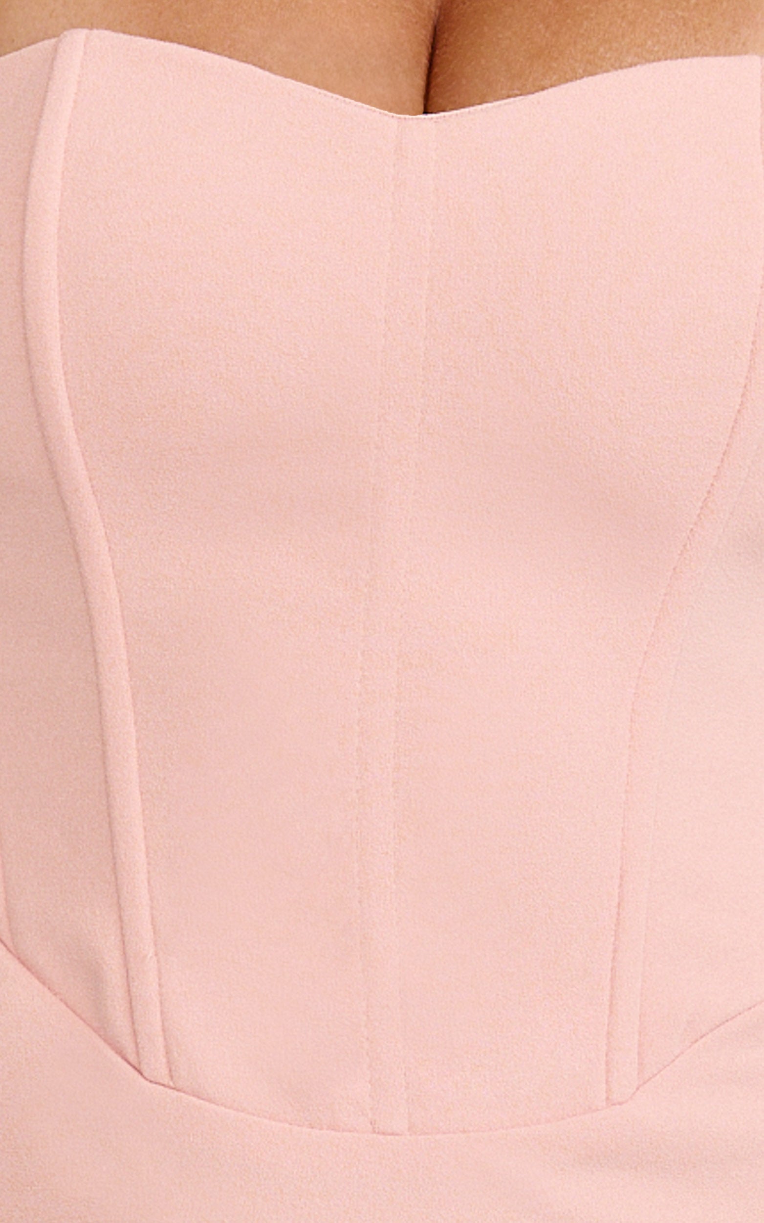 Karina Maxi Elbise - Omuzları Açık Korse Korsajlı Arkası Bağcıklı Elbise - Pembe