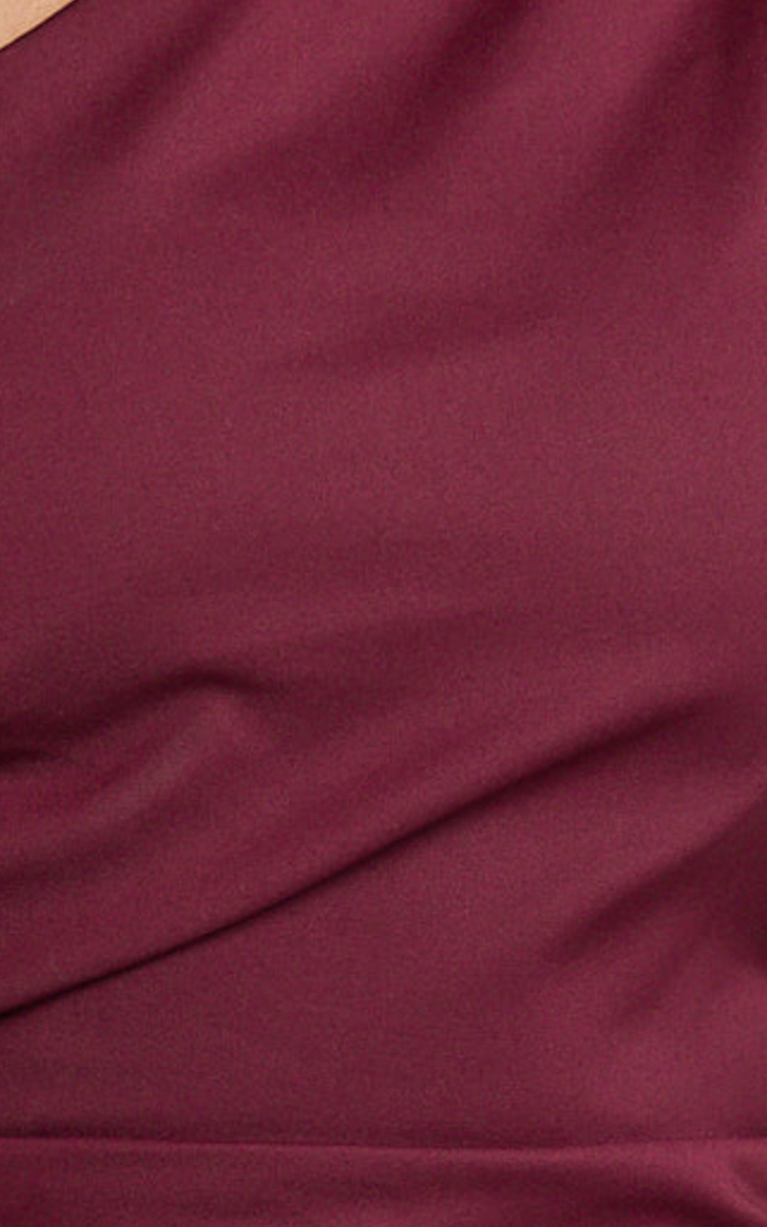 Karlie Midi Elbise - Tek Omuz Dar Kesim Elbise - Bordo