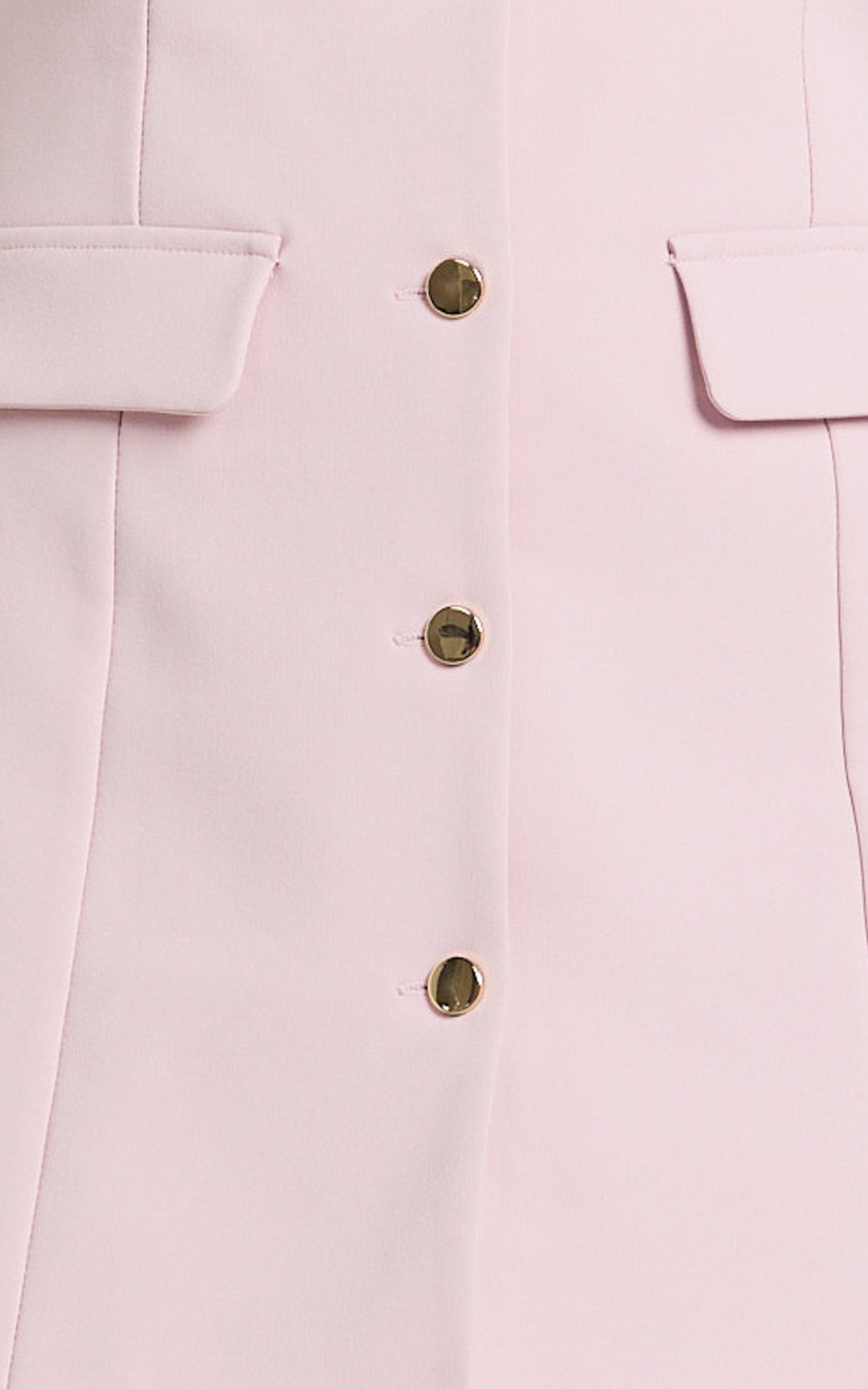 Kenna Mini Elbise - Pembe Kare Yaka Önden Düğmeli Mini Elbise