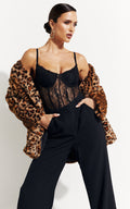 Iris Bodysuit - Siyah Korsajlı Dantel Bodysuit