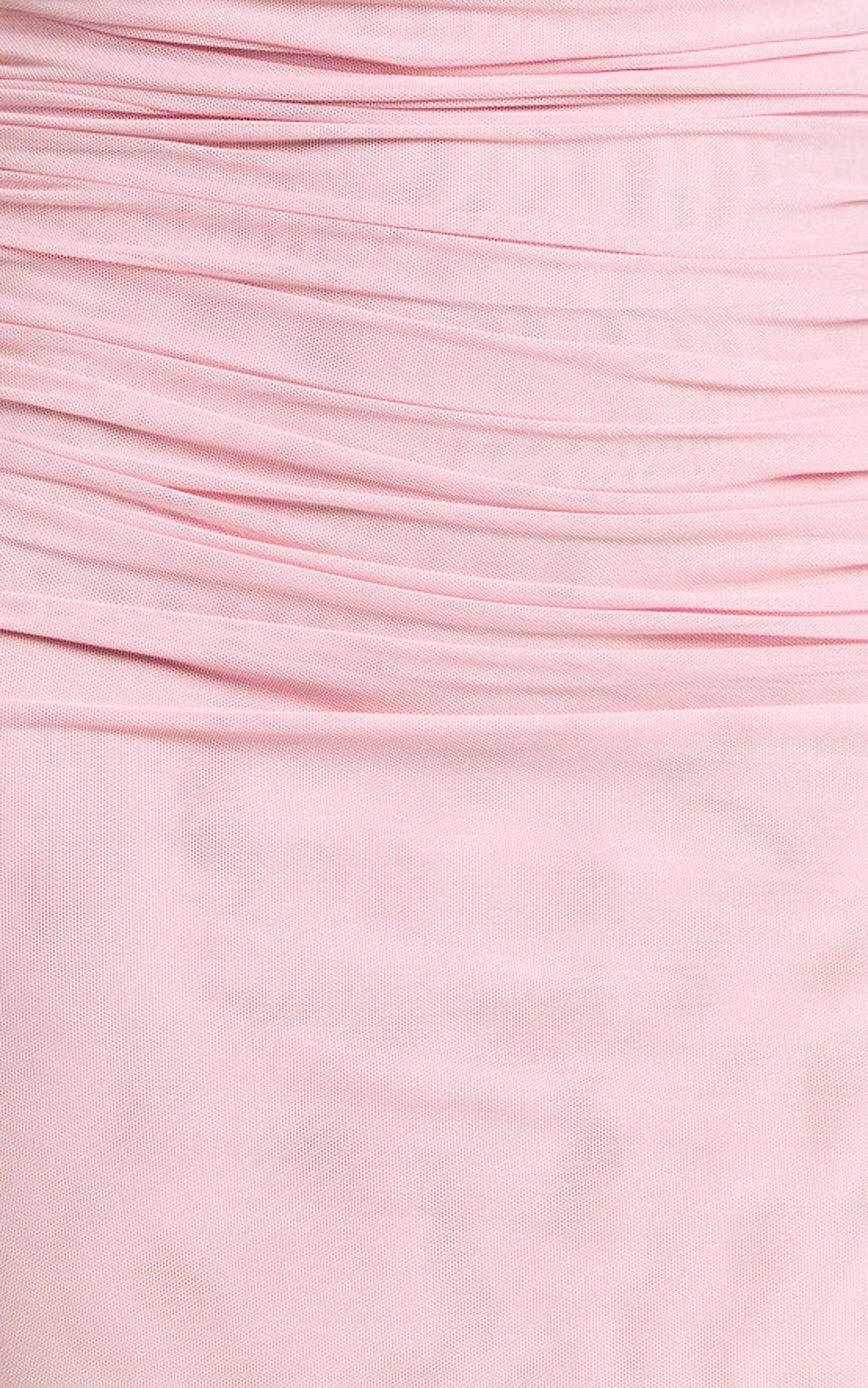Larson Maxi Elbise - Pembe Asimetrik Bağlamalı Yaka Düz Kesim Elbise