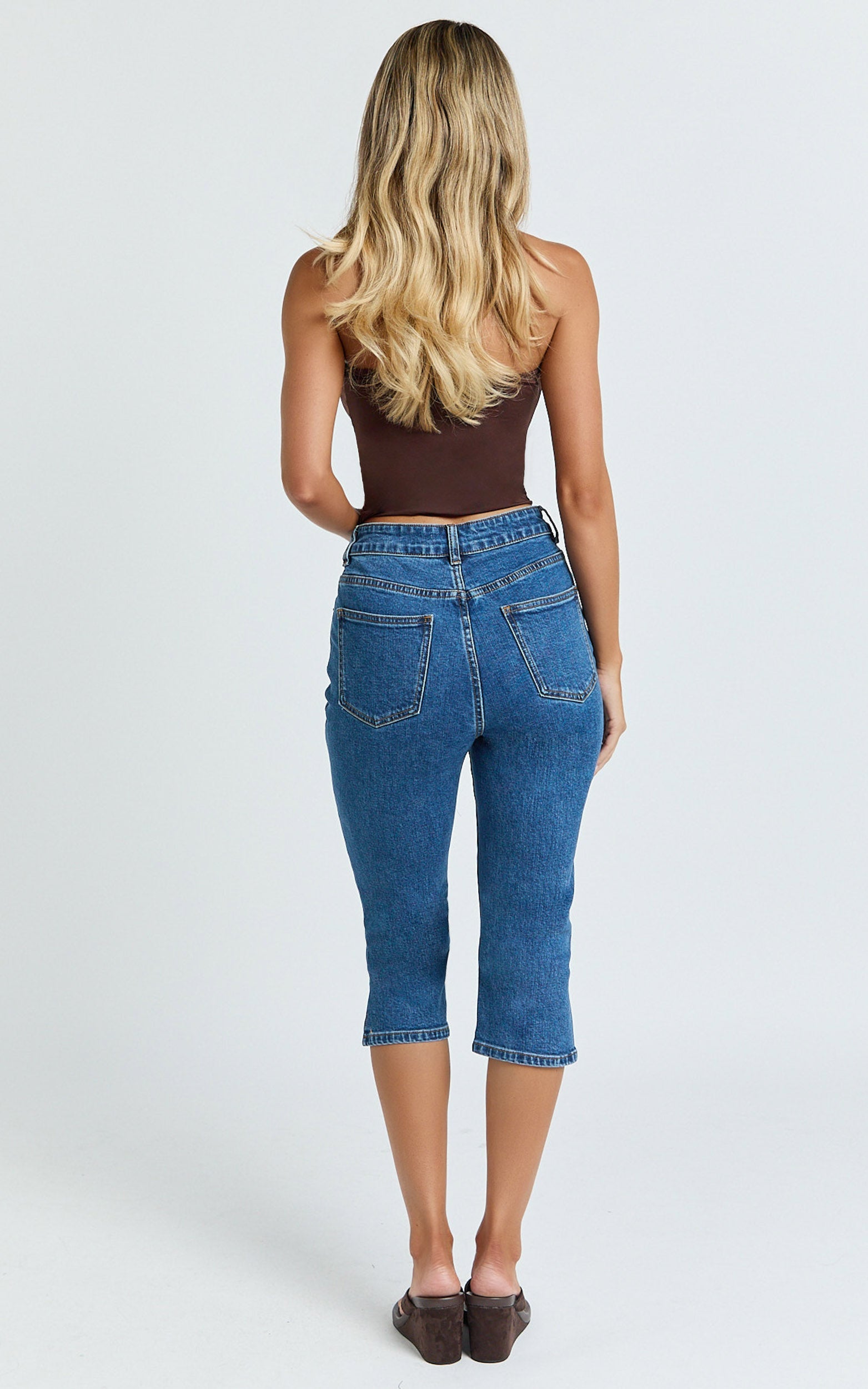 Letty Jean - Koyu Yıkamalı 7/8 Kısa Paça Denim Jean