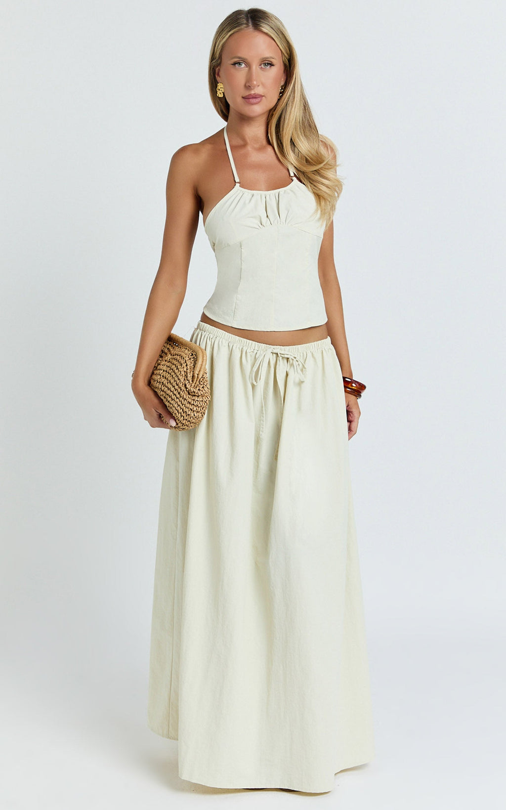 Lioness - İstiridye Rengi Sweet Escape Maxi Etek