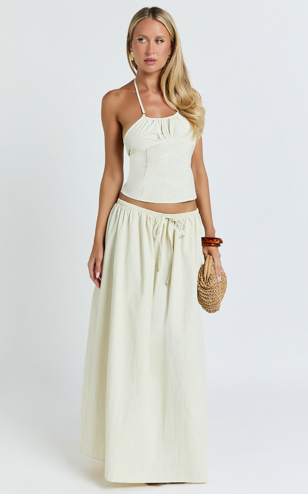 Lioness - İstiridye Rengi Sweet Escape Maxi Etek