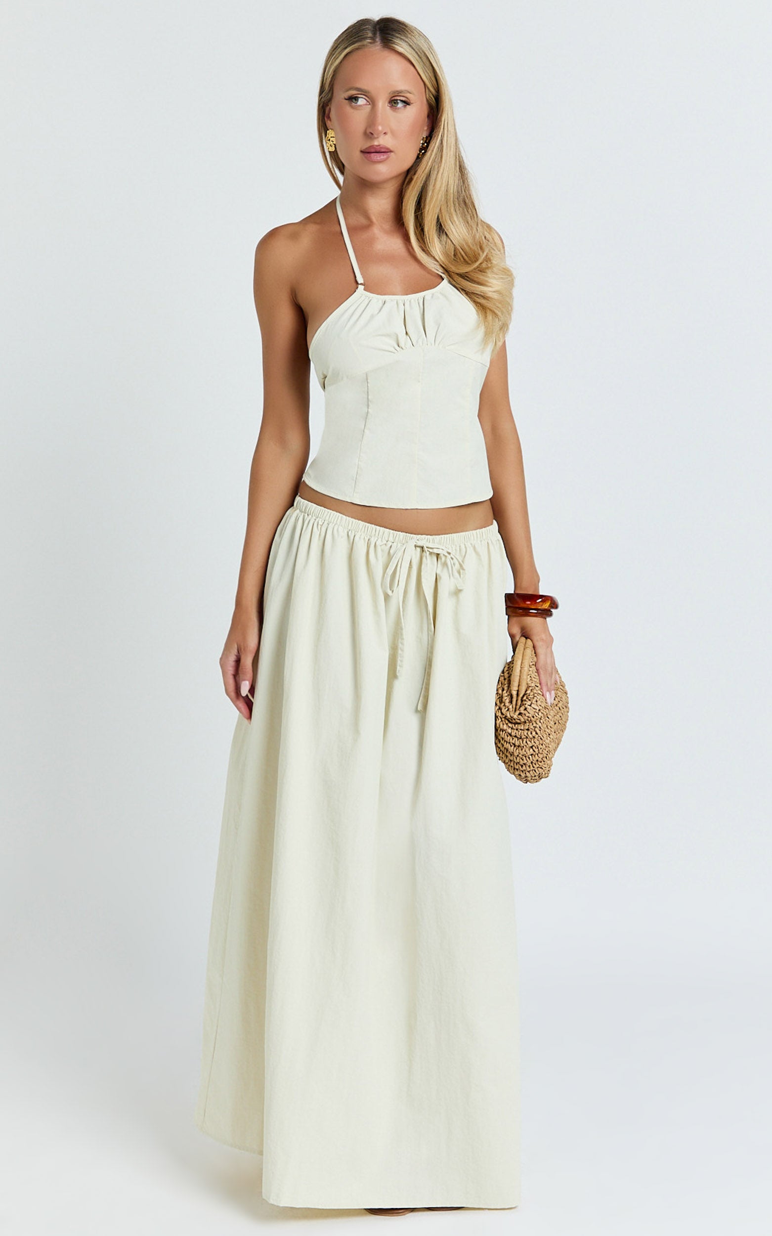 Lioness - İstiridye Rengi Sweet Escape Maxi Etek