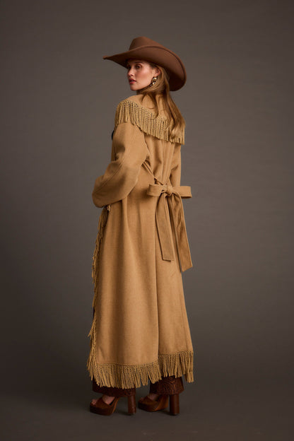Montrose Camel Püsküllü Kaban