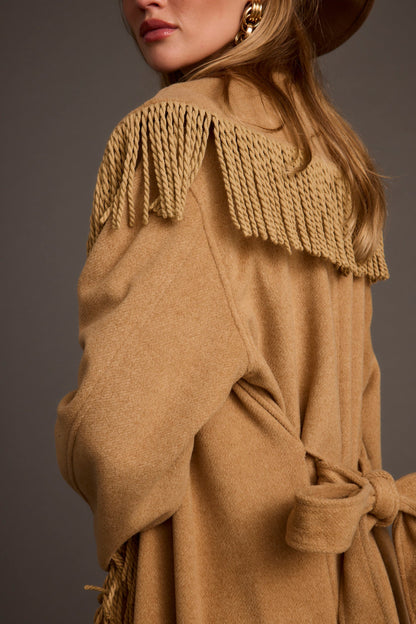 Montrose Camel Püsküllü Kaban
