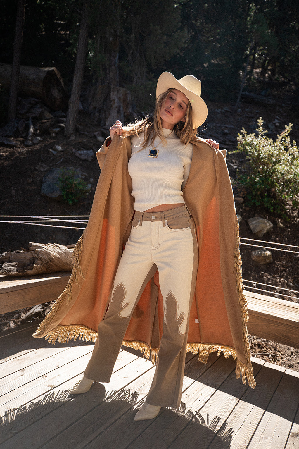 High Noon İki Renkli Western Pantolon