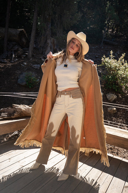 High Noon İki Renkli Western Pantolon