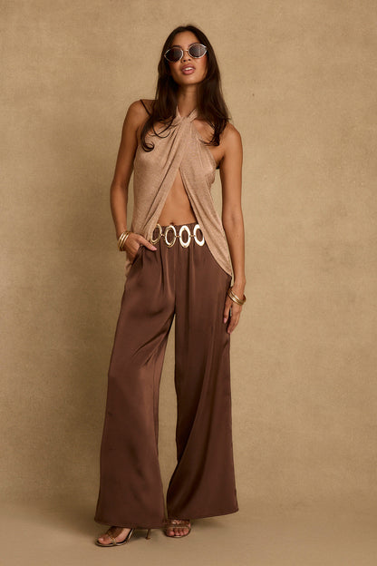 Moonlit Kiss Rose Gold Lüreks Halter Üst