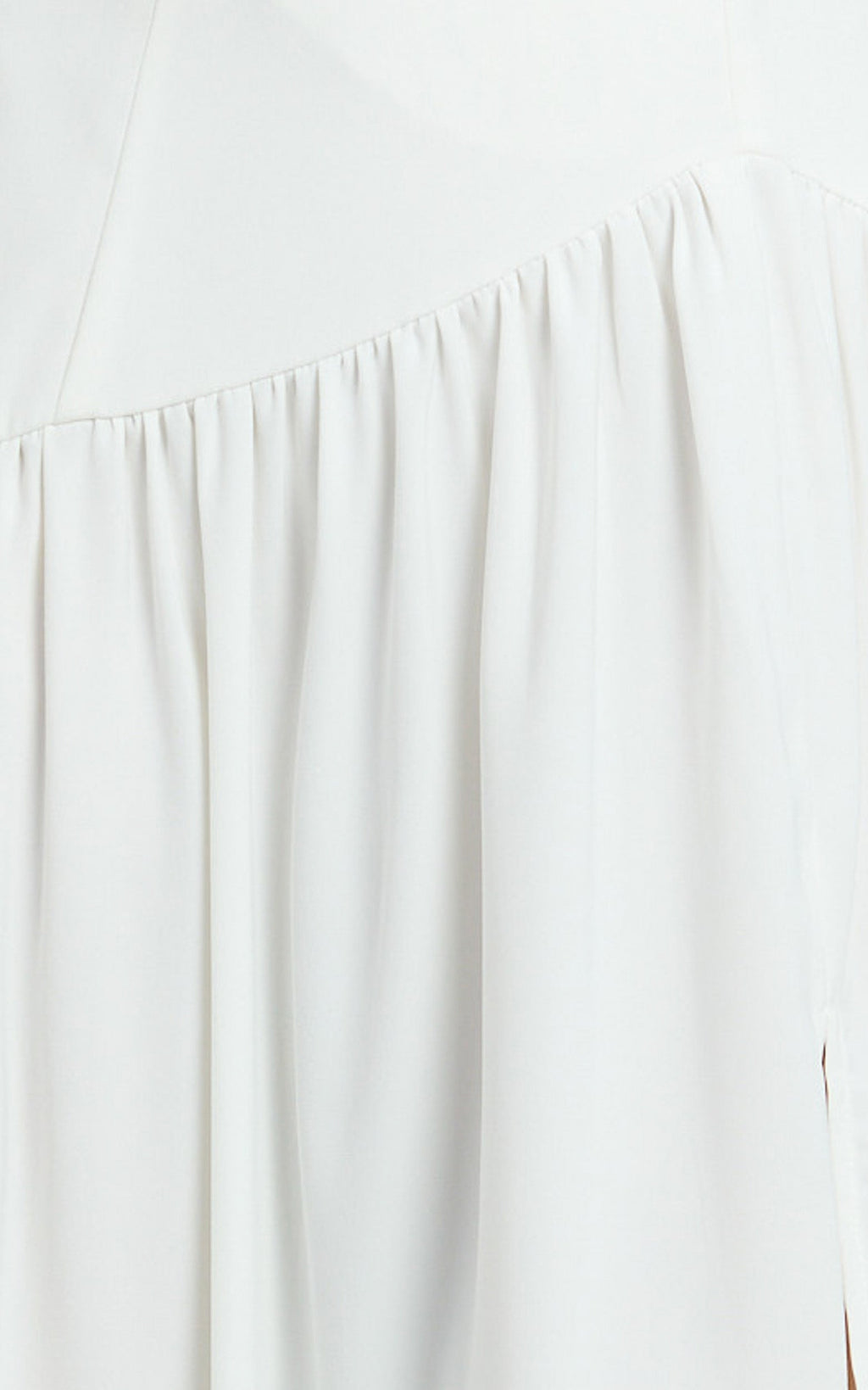 Nadiane Midi Elbise - Straplez Asimetrik Düşük Bel Elbise - Kırık Beyaz