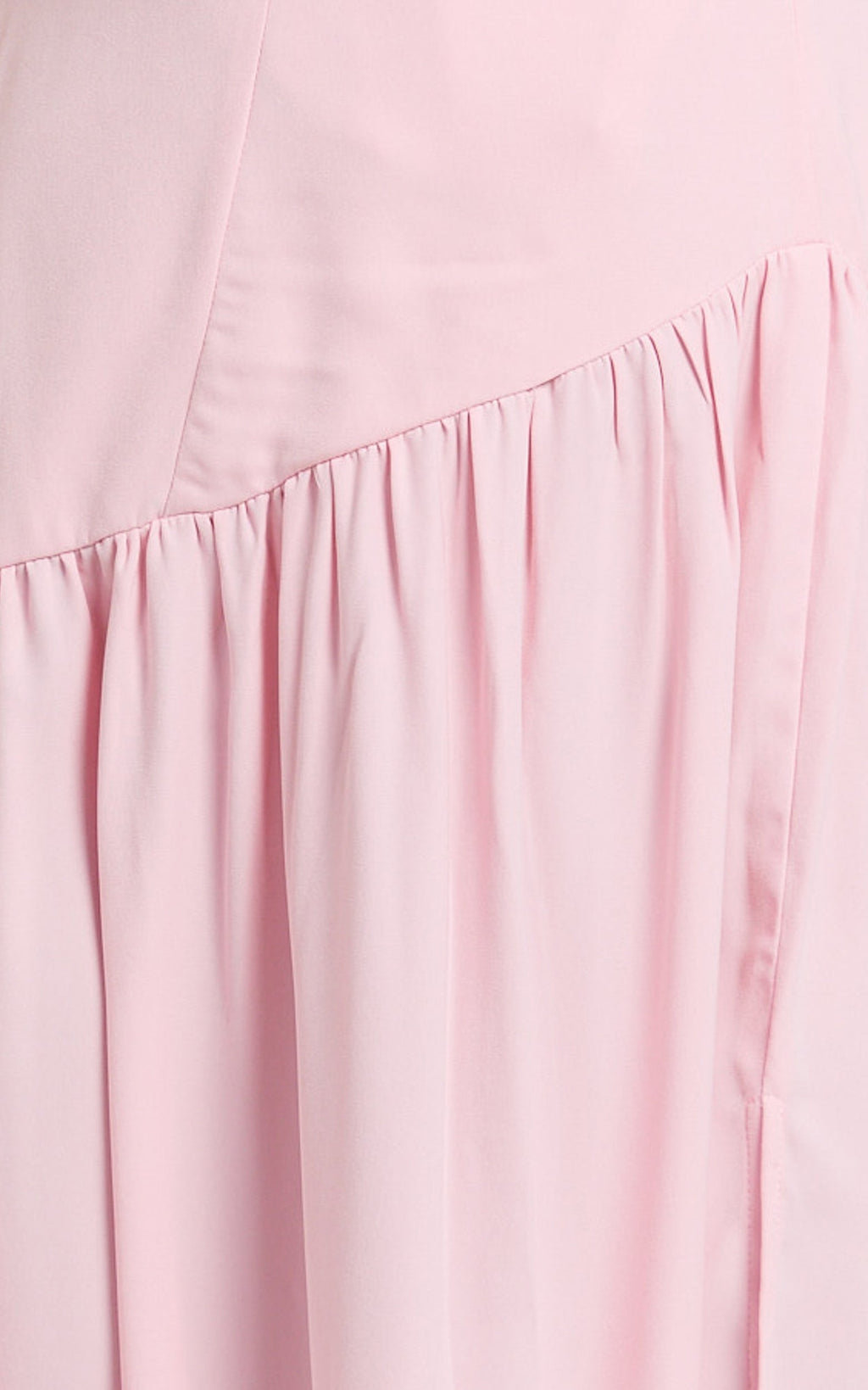 Nadiane Midi Elbise - Pembe Straplez Asimetrik Düşük Bel Elbise