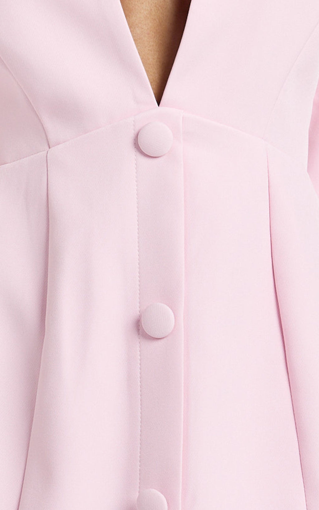 Ninette Mini Elbise - Pembe V Yaka Lale Etek Blazer Elbise