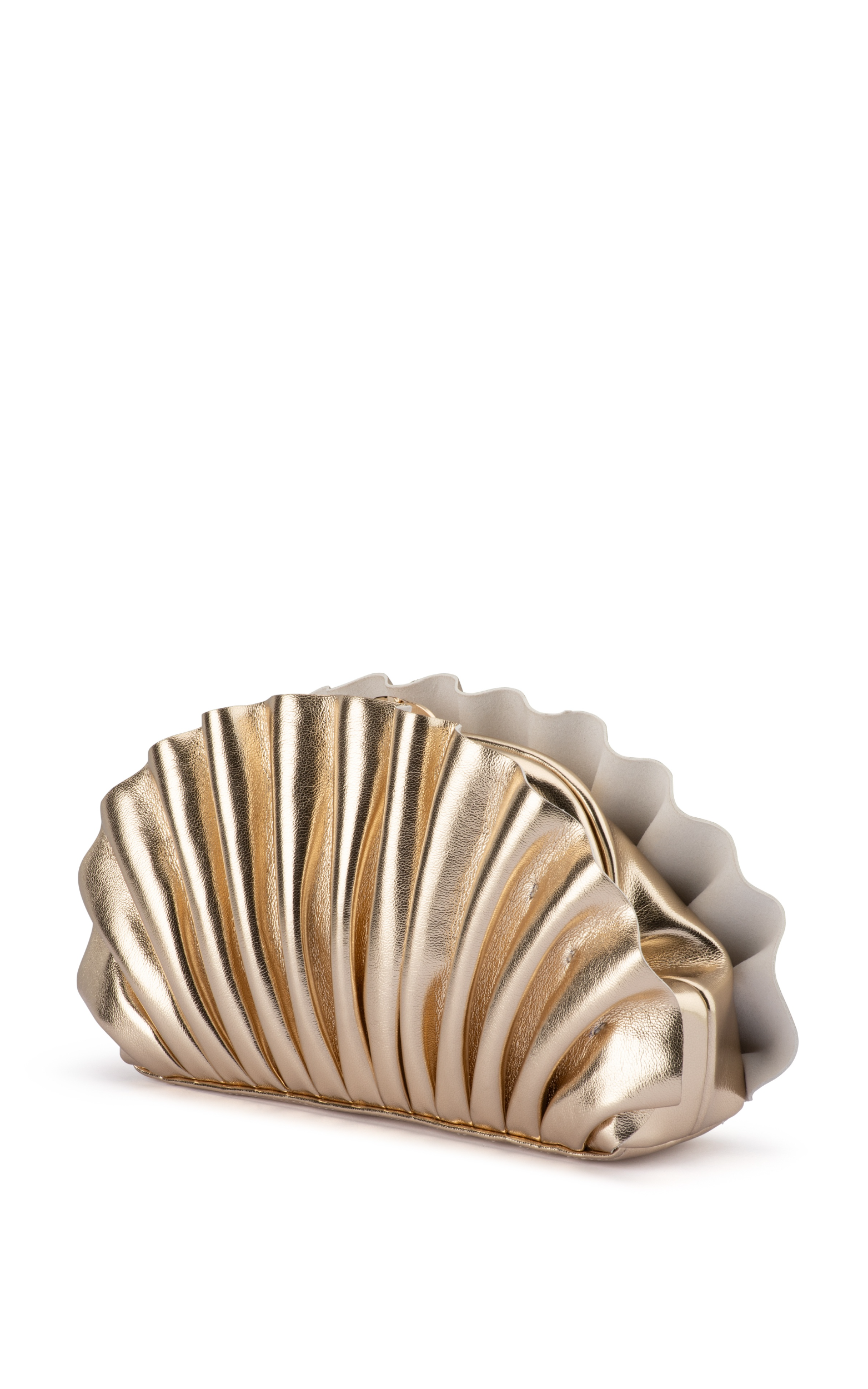Hollie Altın Pileli Clutch Çanta