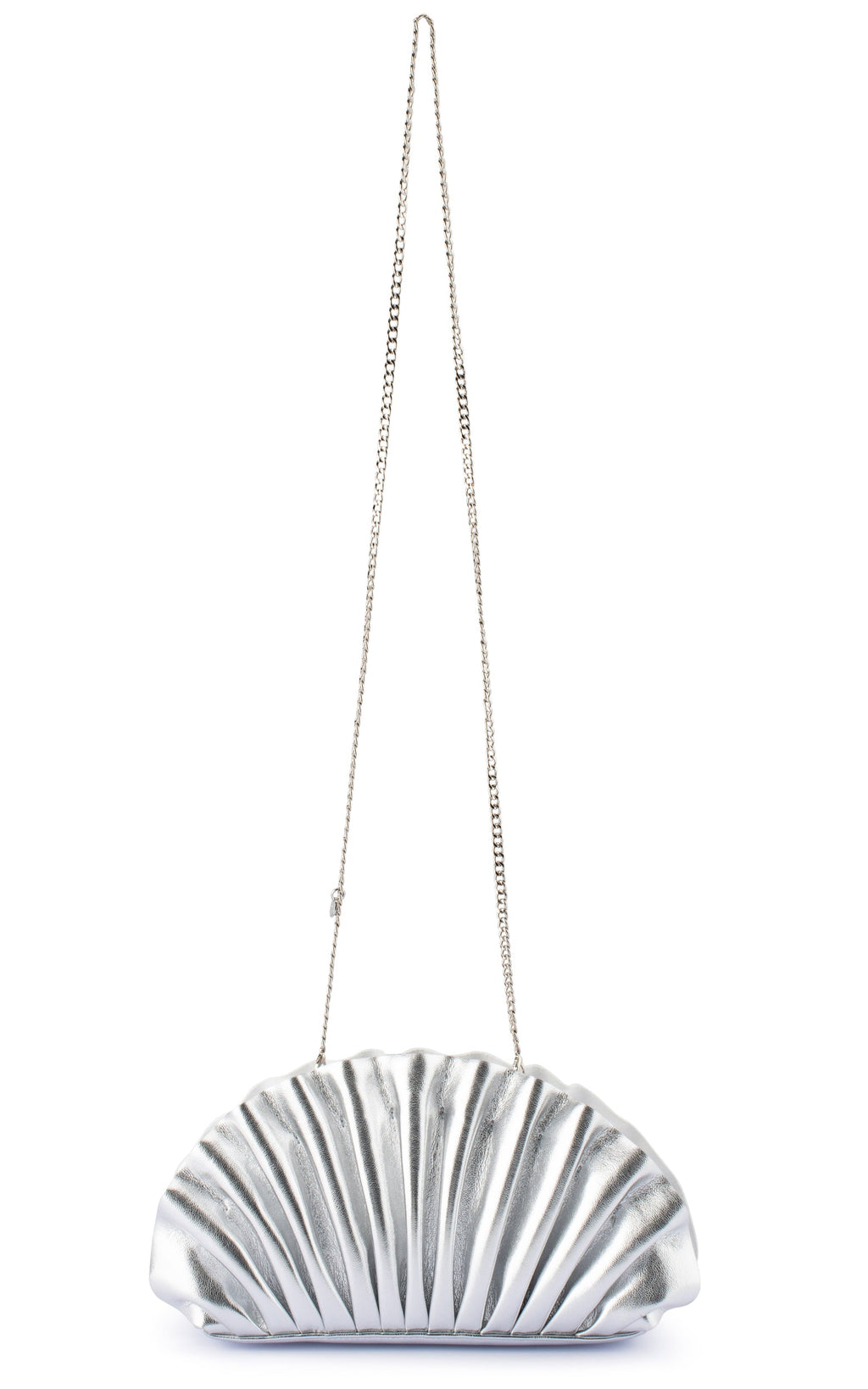 Hollie Gümüş Pileli Clutch Çanta