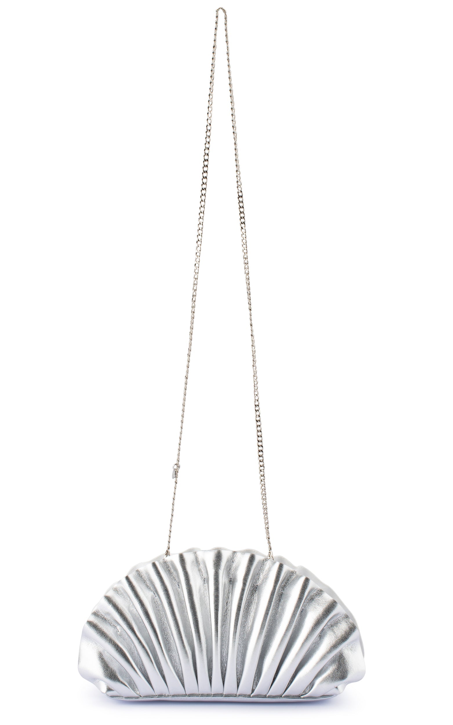 Hollie Gümüş Pileli Clutch Çanta