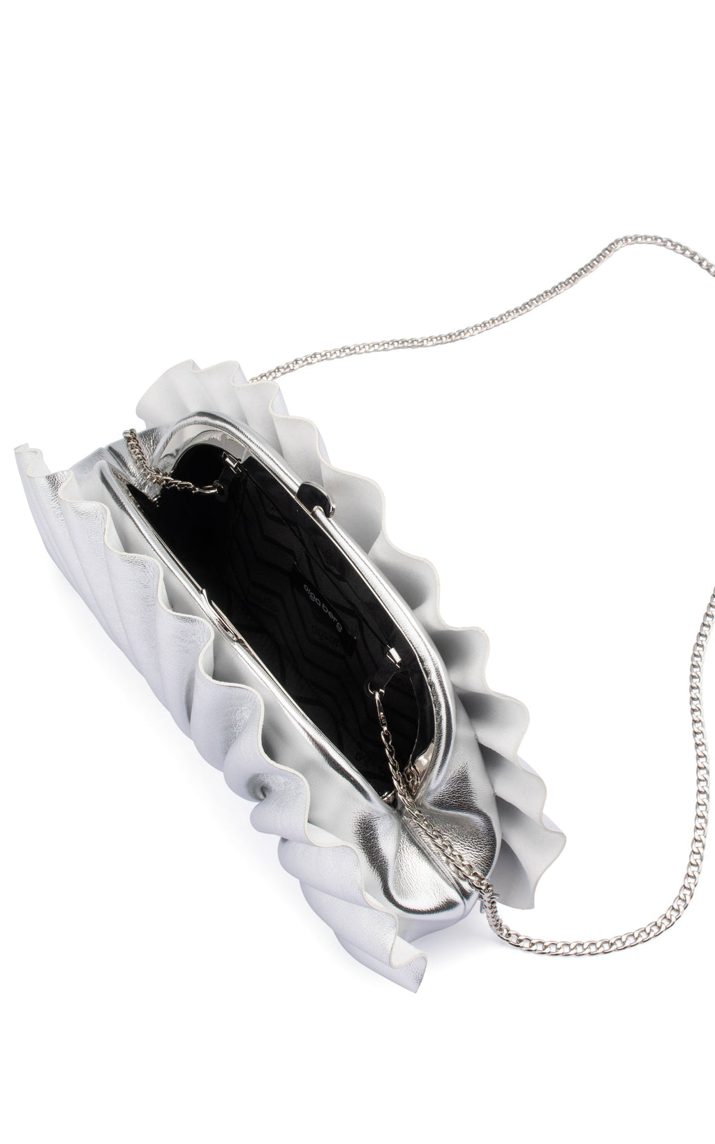 Hollie Gümüş Pileli Clutch Çanta